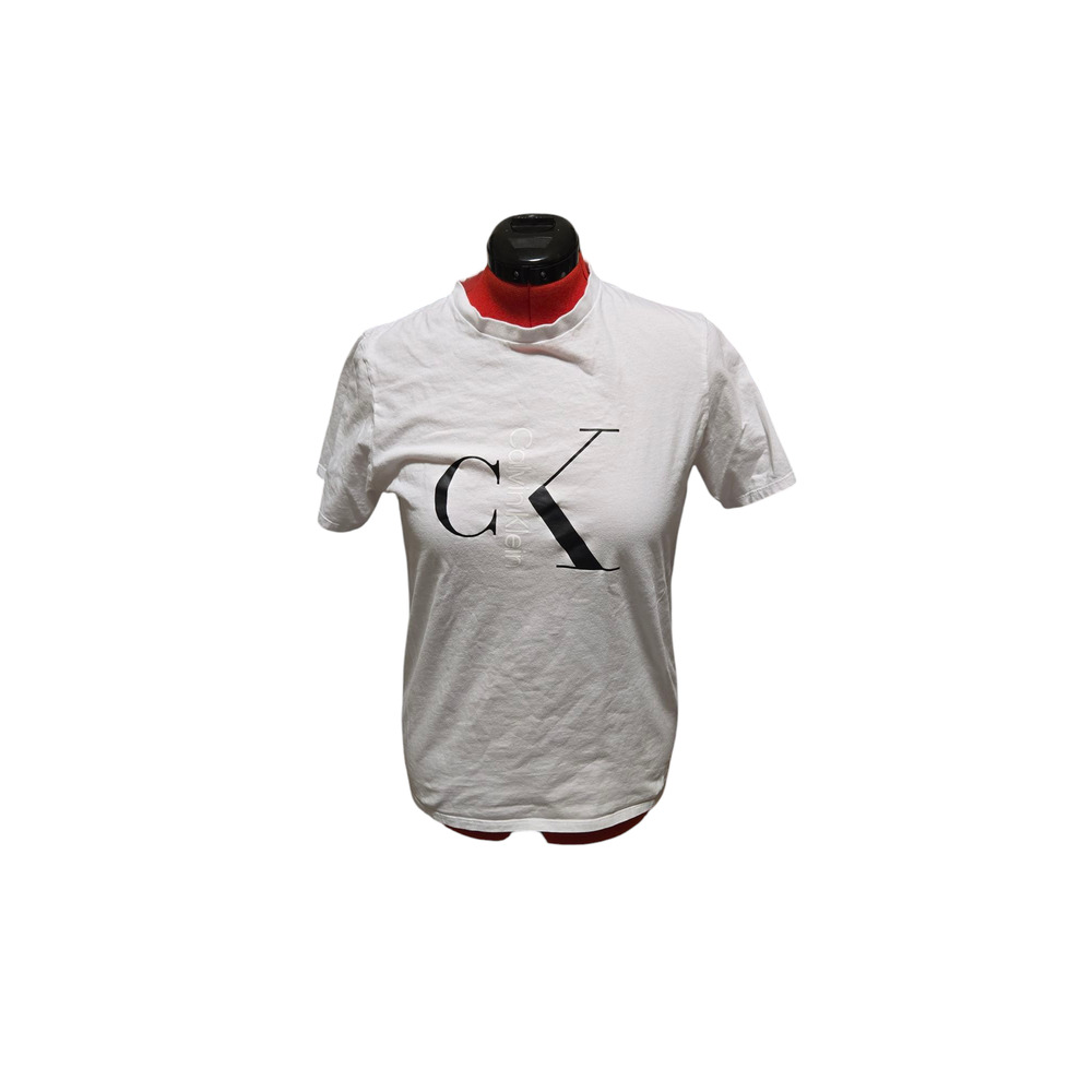 Calvin Klein white logo tee size small